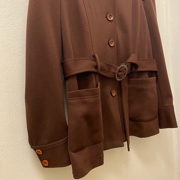 Vintage Express Brown Belted Blazer - Picture 6 of 12
